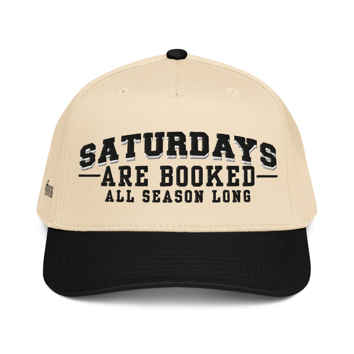 Saturdays Are Booked black and natural trucker hat by Off Hours