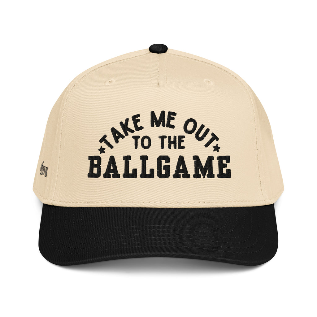 Take Me Out To The Ballgame black and natural trucker hat by Off Hours