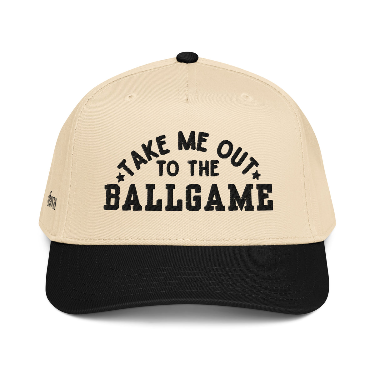 Take Me Out To The Ballgame black and natural trucker hat by Off Hours