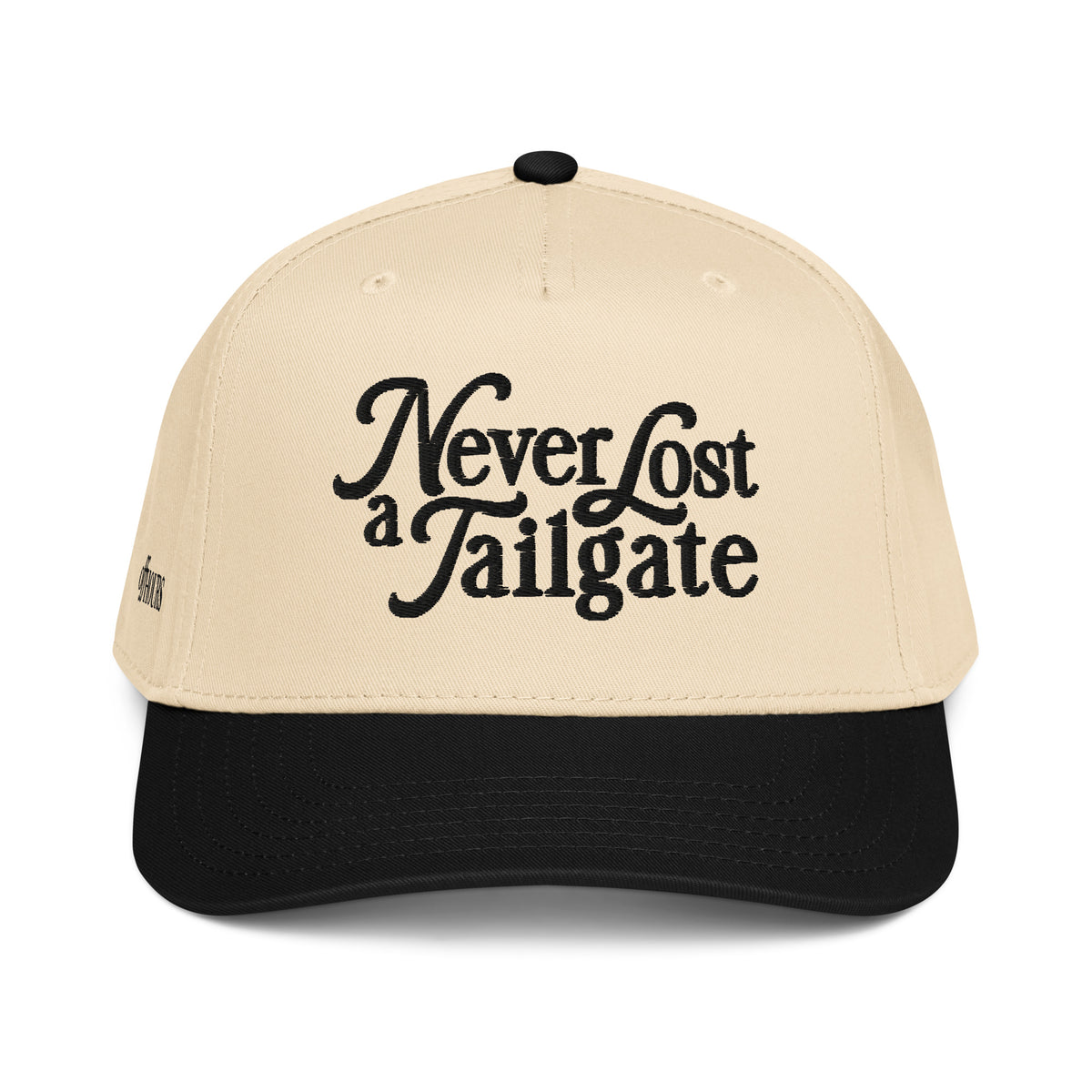 Never Lost a Tailgate black and natural trucker hat by Off Hours