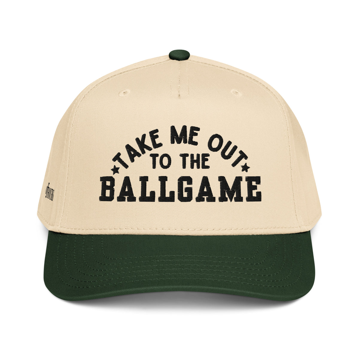 Take Me Out To The Ballgame green and natural trucker hat by Off Hours