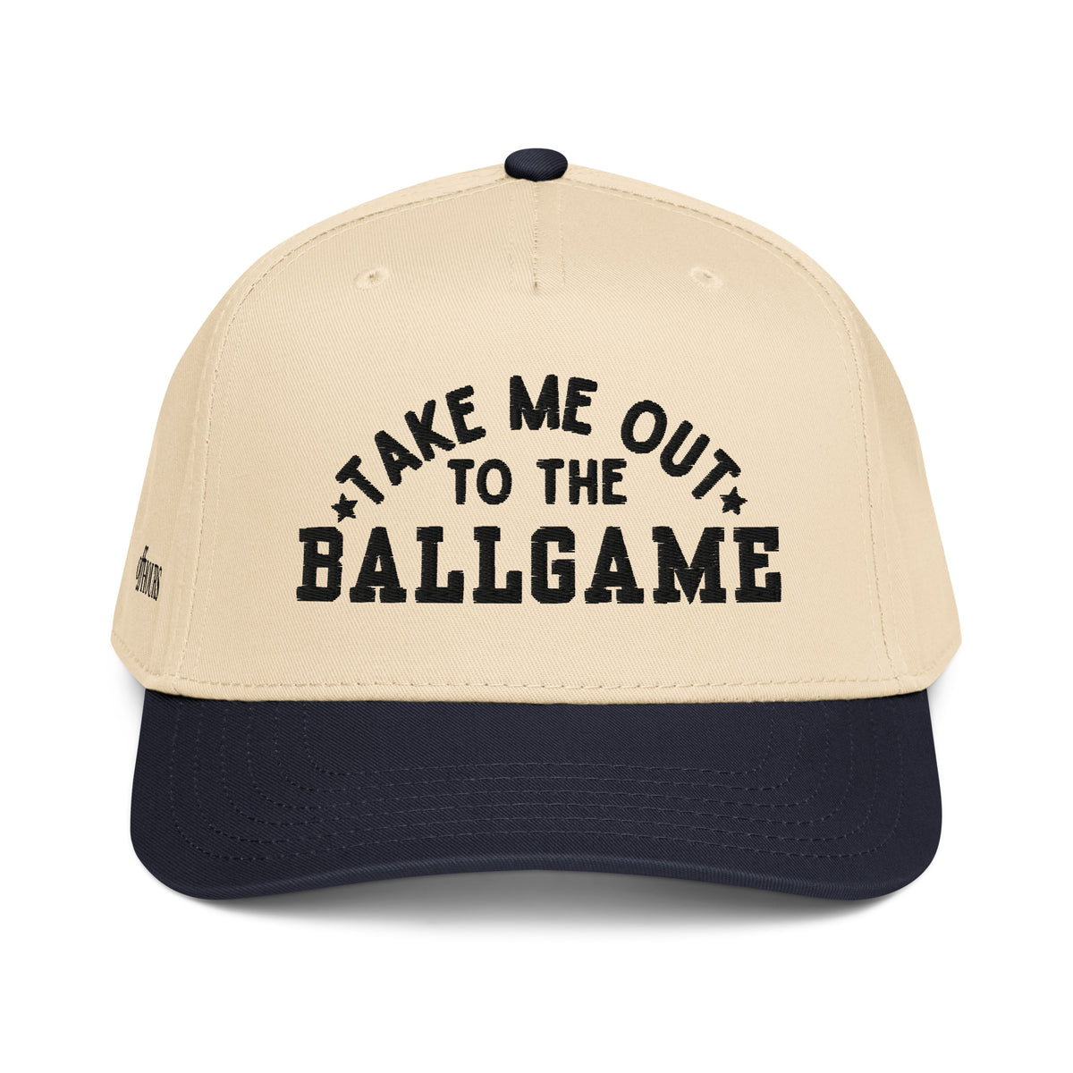 Take Me Out To The Ballgame navy and natural trucker hat by Off Hours