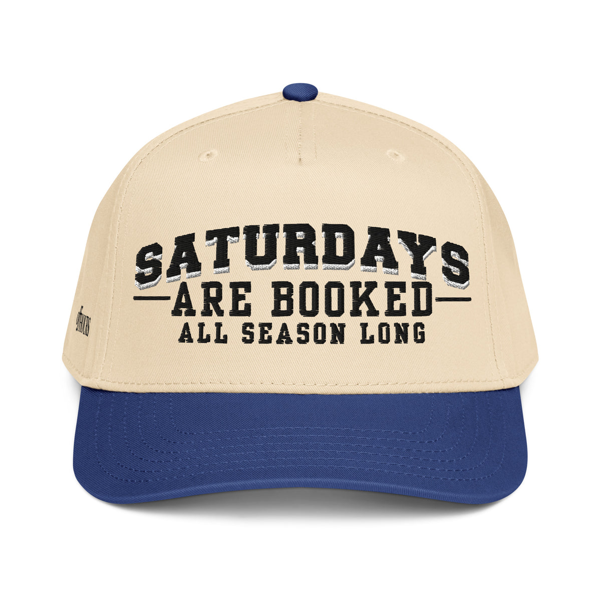Saturdays Are Booked blue and natural trucker hat by Off Hours