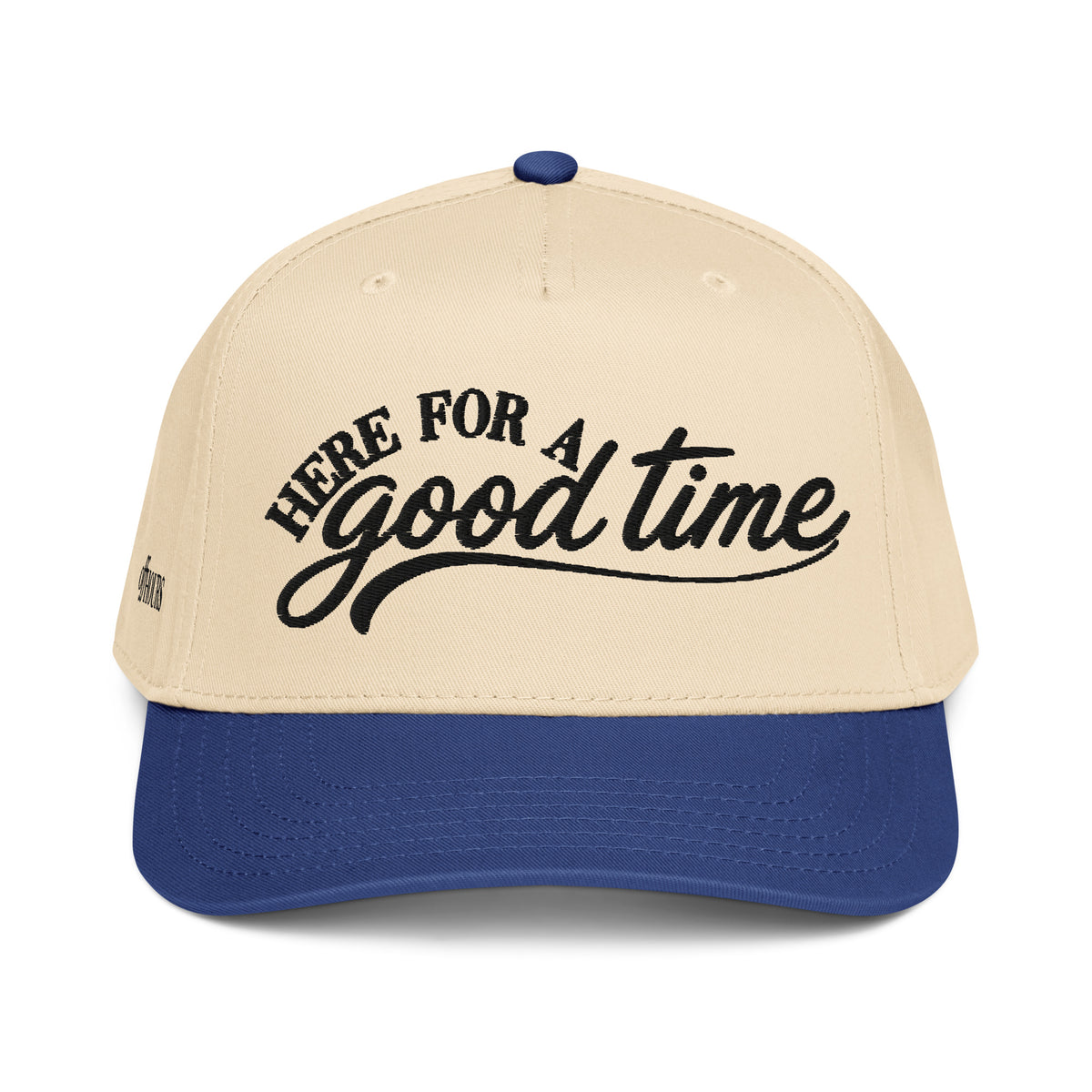 Here For A Good Time blue and natural trucker hat by Off Hours