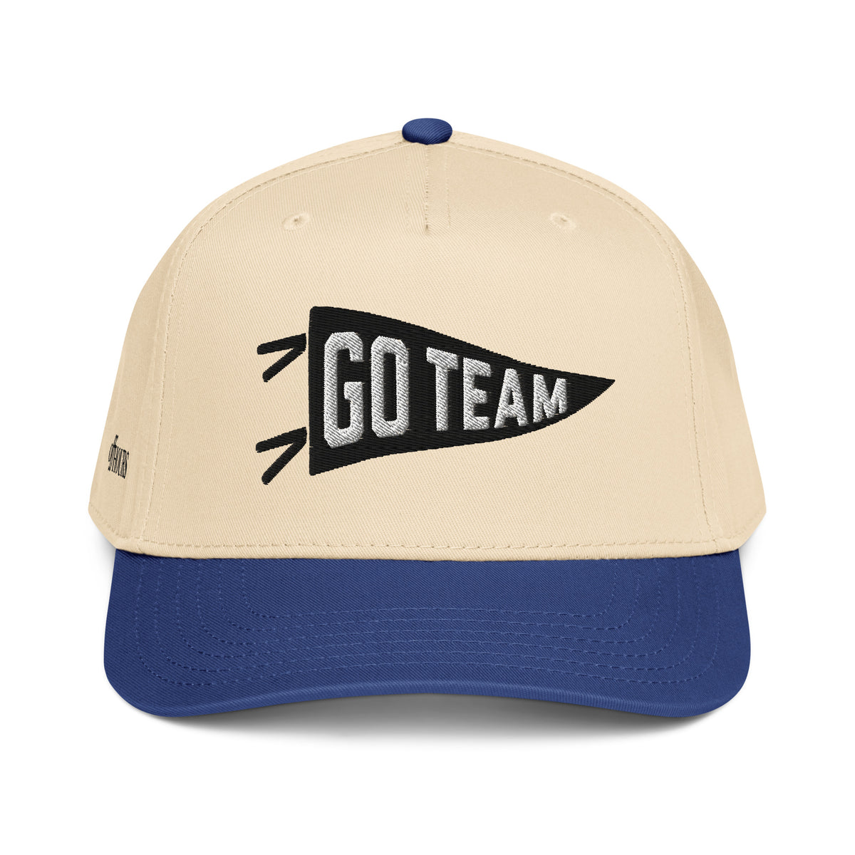 Go Team hat blue and natural trucker hat by Off Hours